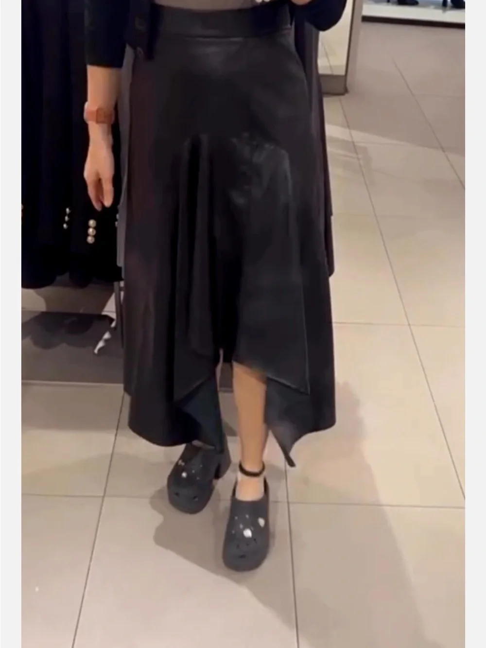 Zara asymmetric leather